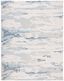 Ivory and Blue Abstract Handmade Wool Area Rug, 10' x 14'