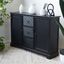 Adiland Chic Black Wood and Metal Sideboard with Storage