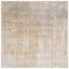 12' Square Cream and Gold Hand-knotted Synthetic Rug