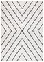 Ivory and Black Geometric 10' x 14' Washable Rug