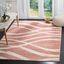 Rose & Cream Abstract Synthetic 9' x 12' Hand-Knotted Area Rug