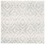 Ivory and Light Blue 10' Square Geometric Area Rug