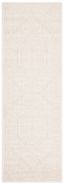 Ivory and Beige Oriental Synthetic Runner Rug 2'6" x 14'