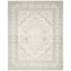 Chic Adirondack Ivory & Silver Medallion 9' x 12' Easy-Care Area Rug