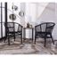 Sustainably Sourced Black Rattan Accent Chair Set