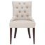 Taupe Linen Upholstered High Back Side Chair with Wood Legs