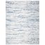 Ivory and Blue Abstract 6' x 9' Stain-Resistant Synthetic Rug