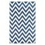 Navy and Beige Chevron Pattern Synthetic Area Rug, 2'6" x 4'