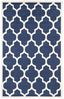 Reversible Geometric Navy and Beige 5' x 8' Synthetic Area Rug