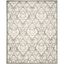 Gray and Cream Damask Synthetic 9' x 12' Area Rug