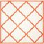 Beige and Orange Geometric 9' x 12' Synthetic Area Rug