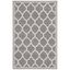 Dark Grey and Beige Geometric Easy-Care Area Rug, 4' x 6'