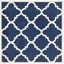 Navy and Beige Geometric 9' x 12' Wool Area Rug