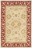 Hand-Tufted Traditional Anatolia Wool Rug, Ivory/Red, 4' x 6'