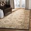 Beige Floral Handmade Wool 6' x 9' Area Rug