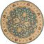 Handmade Tufted Blue Wool Round Floral Area Rug