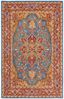 Hand-Tufted Red and Blue Wool Oriental Area Rug, 5' x 8'