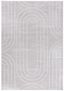 Grey and Light Grey Geometric Synthetic 4' x 6' Area Rug