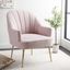 Areli Light Pink Velvet and Gold Accent Chair