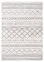 Ivory and Grey Geometric Shag Area Rug, 4' x 6'