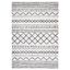 6' 7" Square Black and Ivory Geometric Shag Rug