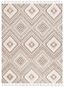 Ivory Geometric Hand-Tufted Wool Area Rug, 10' x 14'