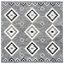 Black and Ivory Geometric Wool 5' Square Tufted Rug