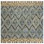 Handmade Geometric Blue Wool 36" Tufted Square Rug