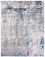 Aston Gray and Blue Abstract Stain-Resistant Area Rug