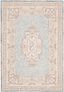 Renaissance-Inspired Blue Medallion Hand-Tufted Wool Area Rug, 5' x 8'