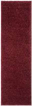 Burgundy Hand-Knotted Shag Runner Rug, 2'3" x 6'