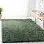 Green Plush Shag Area Rug, 9' x 12', Easy Care