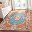 Handmade Tufted Medallion 5' Square Rug in Blue/Pink Wool & Viscose