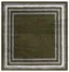 Green Square Tufted Shag Wool Area Rug, 6'7"