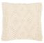 Ivory Embroidered Wool Blend Square Throw Pillow