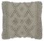 Gray Embroidered Square Wool Blend Accent Pillow