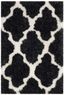 Graphite & Ivory Hand-tufted Shag Cotton Blend Rug 3' x 5'