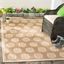 Beige and Cream Geometric 4' x 6' Indoor/Outdoor Area Rug