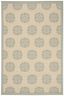 Cream and Aqua Tufted Reversible Rectangular Area Rug 4' x 6'