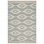 Cream and Aqua Geometric 4' x 6' Stain-Resistant Outdoor Rug