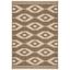 Rectangular Blue Geometric Easy-Care Synthetic Area Rug, 3' x 5'