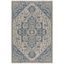 Cream and Blue Synthetic Easy Care Outdoor Rug