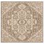 Cream Beige Geometric Square Indoor Outdoor Rug 6'7"