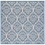 Cream and Blue Geometric Synthetic Square Area Rug 79" x 79"