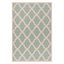 Aqua and Cream Geometric Indoor/Outdoor Area Rug, 5'3" x 7'6"