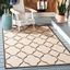 Cream and Brown Rectangular Non-slip Synthetic Area Rug 9' x 12'