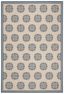 Blue and Creme Geometric Synthetic Indoor/Outdoor Rug 48" x 26"