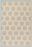 Cream and Aqua Geometric Synthetic Indoor/Outdoor Rug, 2'2" x 4'