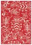 Red and Beige Botanical Indoor/Outdoor Area Rug, 5'3" x 7'6"