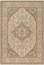 Cream and Beige Medallion Indoor/Outdoor Rug 2'2" x 4'